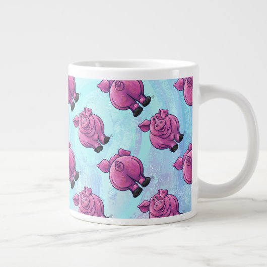 Kopf-und Schwanz-Schwein-Muster Jumbo-Tasse (Rechts)