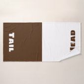 Kopf und Schwanz Spaß braun und weiß Badehandtuch (Badehandtuch)