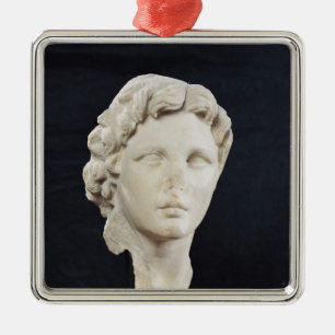 Kopf von Alexander der Große Silbernes Ornament