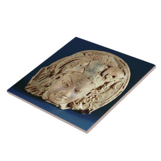 Kopf von Ardhanarisvara, Newal, Unnao (Terrakotta) Fliese (Seite)