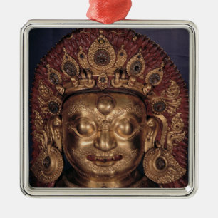 Kopf von Bhairava, Ende des 17. Jahrhunderts Silbernes Ornament