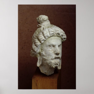 Kopf von Brahma, Afghanistan, 2.-. Jahrhundert Poster