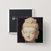Kopf von einem Buddha, Greco-Buddhistische Art Button (Vorne & Hinten)