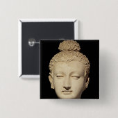 Kopf von einem Buddha, Greco-Buddhistische Art Button (Vorne & Hinten)