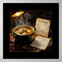 Kopf-von-Fisch-Suppe karibisch Poster