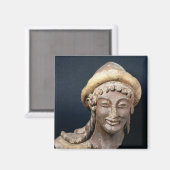 Kopf von Hermes mit einem Pilos Magnet (Vorderseite/Rückseite)
