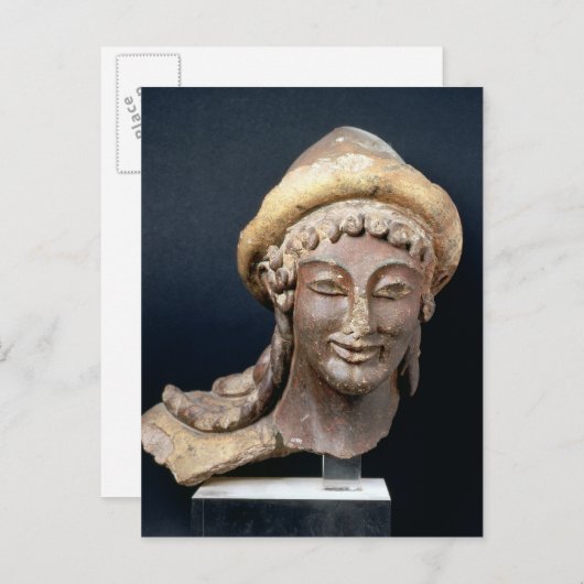 Kopf von Hermes pilos tragend Postkarte (Vorne/Hinten)
