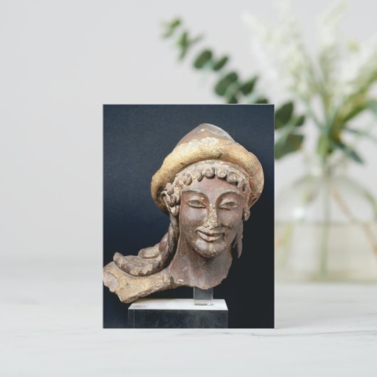 Kopf von Hermes pilos tragend Postkarte (Stehend Vorderseite)