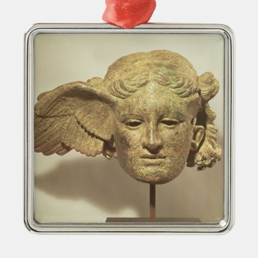 Kopf von Hypnos oder Schlaf Silbernes Ornament (Vorne)