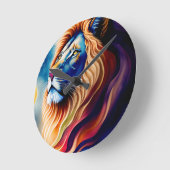 Kopf White Lion Farben Kunst Runde Wanduhr (Winkel)