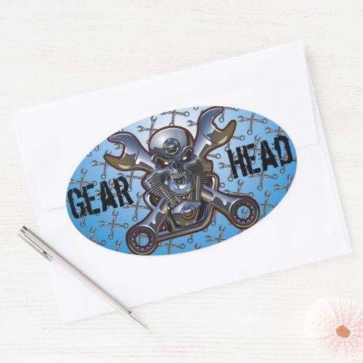 Kopfaufkleber Ovaler Aufkleber (Umschlag)