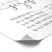 Kopfband mit Babydusche Rosa Blumenschild Poster (Ecke)