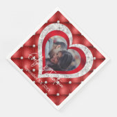 Kopfbedeckungsrahmen für Foto mit roten Diamanten Serviette (Ecke)