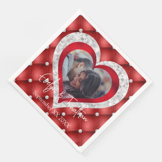 Kopfbedeckungsrahmen für Foto mit roten Diamanten Serviette (Ecke)