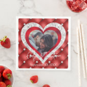 Kopfbedeckungsrahmen für Foto mit roten Diamanten Serviette (Beispiel)