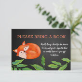 Kopfbrett | Fox | Buch mitbringen | Babydusche Einladung (Stehend Vorderseite)