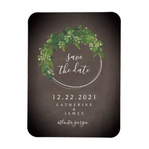 Kopfbrett Inspiriert Botanisch Save the Date Magnet