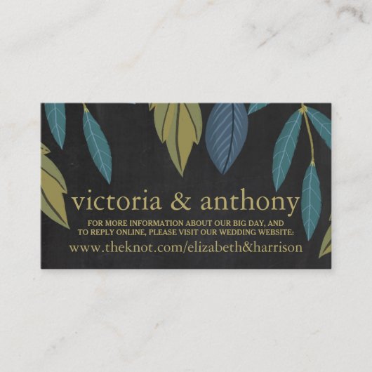 Kopfbrett-Leaf-Hochzeitsseite einfügen Begleitkarte (Vorderseite)