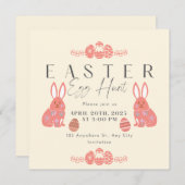 Kopfbrett Pastel Bunny Rabbit Ostereier Jagd Einladung (Vorne/Hinten)