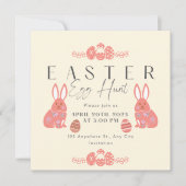 Kopfbrett Pastel Bunny Rabbit Ostereier Jagd Einladung (Vorderseite)