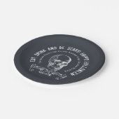 Kopfbrett Skull Personalisiertes Halloween-Party Pappteller (Schrägansicht)
