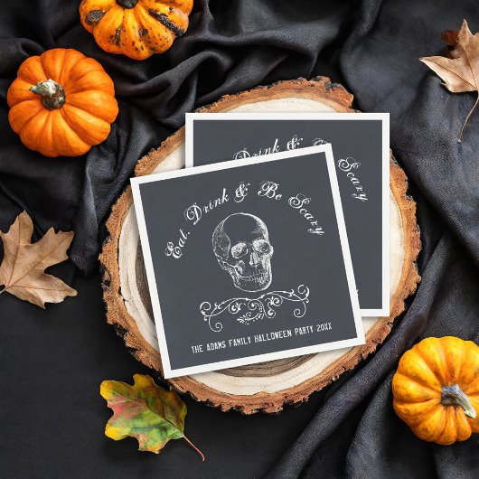 Kopfbrett Skull Personalisiertes Halloween-Party Serviette