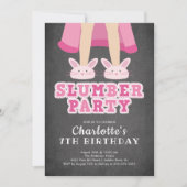 Kopfbretter-Slumber Pajama Geburtstagseinladung Einladung (Vorderseite)