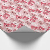 Köpfe aus rosa Bären | Geschenkpapier (Ecke)