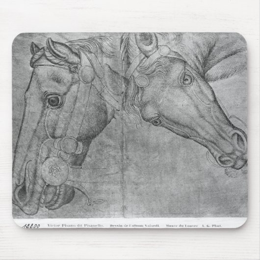 Köpfe der Pferde, vom Vallardi Album Mousepad (Vorne)