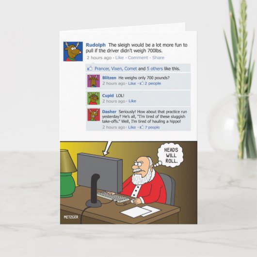 Köpfe rollen feiertagskarte (Vorderseite)