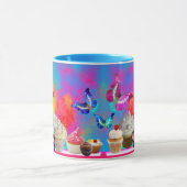 KÖPFE UND SCHALTFLÄCHEN Pink Blue Tasse (Zentrum)