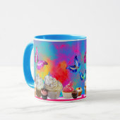 KÖPFE UND SCHALTFLÄCHEN Pink Blue Tasse (Vorderseite Links)