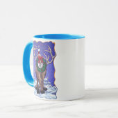 Köpfe und Schwanz feierlicher Rentierurlaub Tasse (Vorderseite Links)