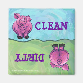 Köpfe und Schwanz Pig Dirty Clean Magnete Magnet