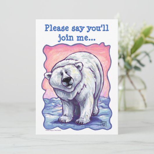 Köpfe und Schwanz von Polarbären Party Einladung (Stehend Vorderseite)