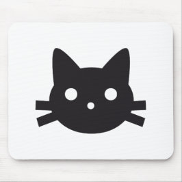 Kopfentwurf der schwarzen Katze Mousepad