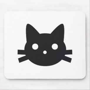 Kopfentwurf der schwarzen Katze Mousepad