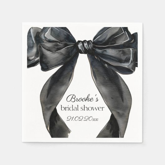 Kopffe das Brautparty mit schwarzem Bug Serviette (Vorderseite)