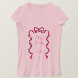 Kopffe das rosa Glitzer-Bug-Brautparty T-Shirt