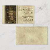 Kopffoto Sepia Texture Model Actors Business Cards Visitenkarte (Vorne/Hinten)
