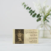 Kopffoto Sepia Texture Model Actors Business Cards Visitenkarte (Stehend Vorderseite)