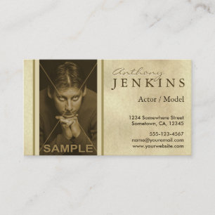 Kopffoto Sepia Texture Model Actors Business Cards Visitenkarte