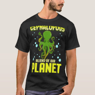 Kopffüßer Aliens unseres Planeten Angeln Ozean T-Shirt