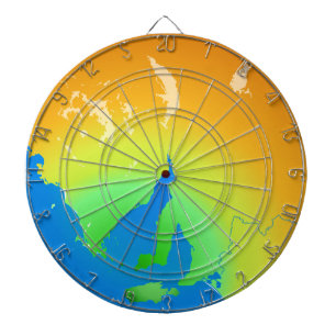 Kopffüßer-Land-australischer Kartesüddartboard Dartscheibe