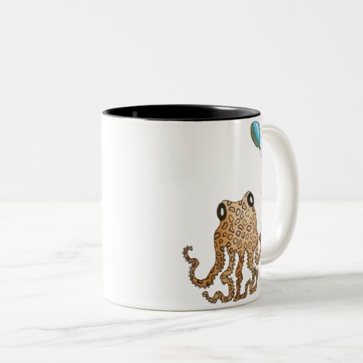 Kopffüßer mit Ballon Zweifarbige Tasse (VorderseiteRechts)