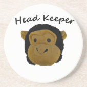 Kopfhalter-Lapel-Tasten Sandstein Untersetzer (Vorne)