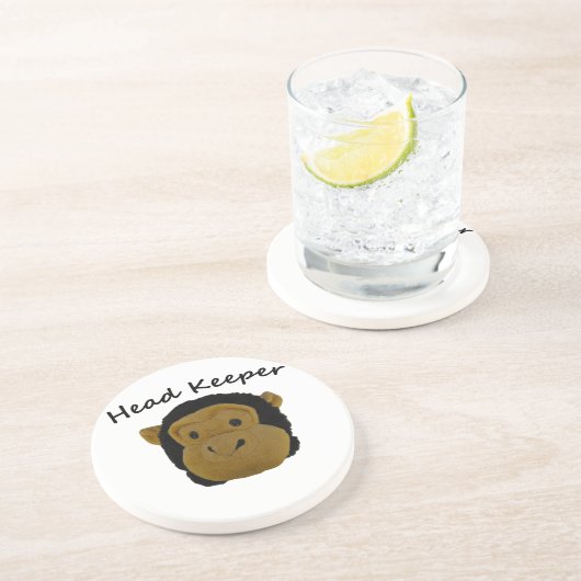 Kopfhalter-Lapel-Tasten Sandstein Untersetzer (Seite)