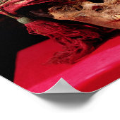 Kopfhaut auf einem Schädel, aus Peru Poster (Ecke)