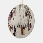 Kopfhauttanz oder Siegtanz (Tinte auf Papier) Keramik Ornament (Rechts)