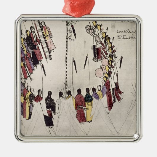 Kopfhauttanz oder Siegtanz (Tinte auf Papier) Ornament Aus Metall (Vorne)